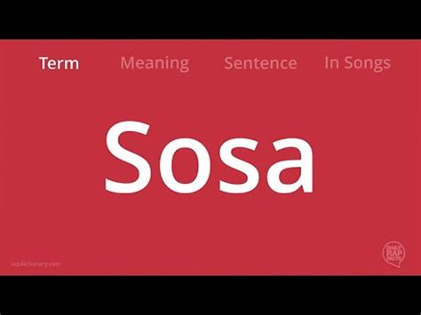 SOSA: Definition of the Tagalog word sosa in English..